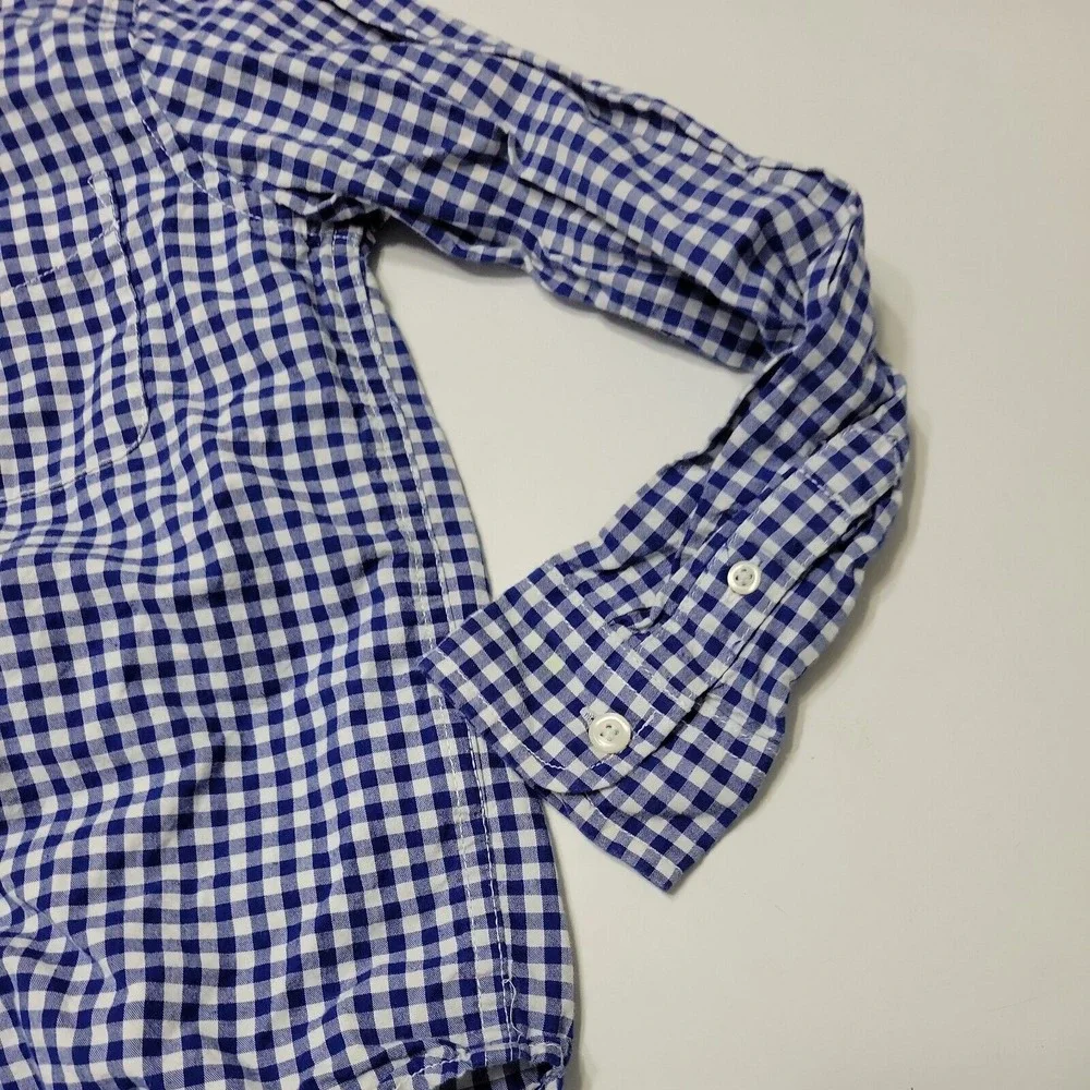 Childrens Place Est 1989 Place Boy 5/6 Button Up Shirt Blue Stripe Pocket Cotton